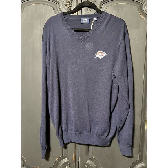 NWT Cutter & Buck Long Sleeve Oklahoma City Thunder Wool Sweater Size M